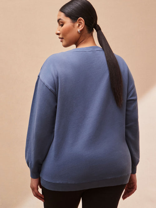 Blue V Neck Sweatshirt