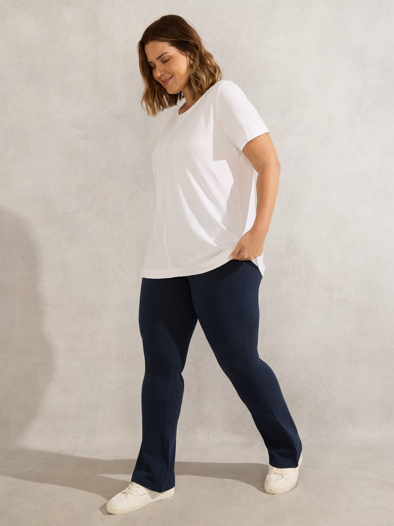 Navy Jersey Boot Cut Legging