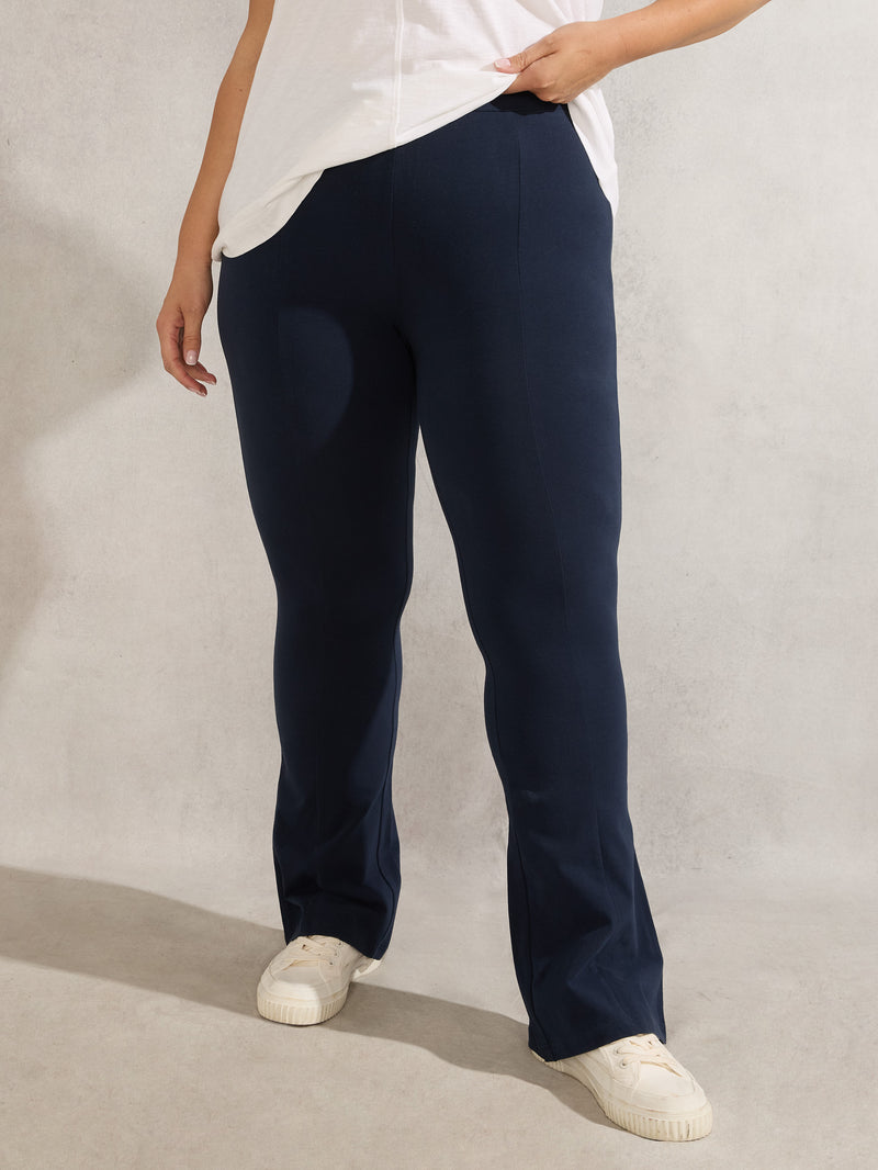 Navy Jersey Boot Cut Legging