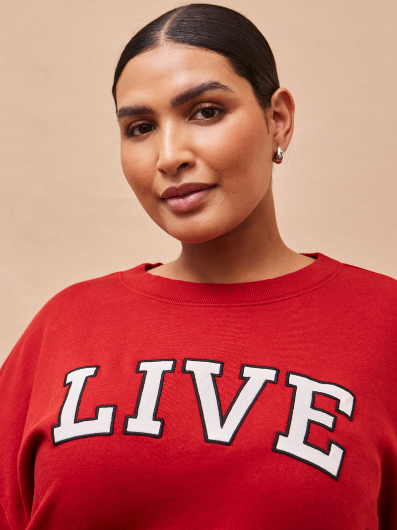 Red Oversized Live Sweatshirt