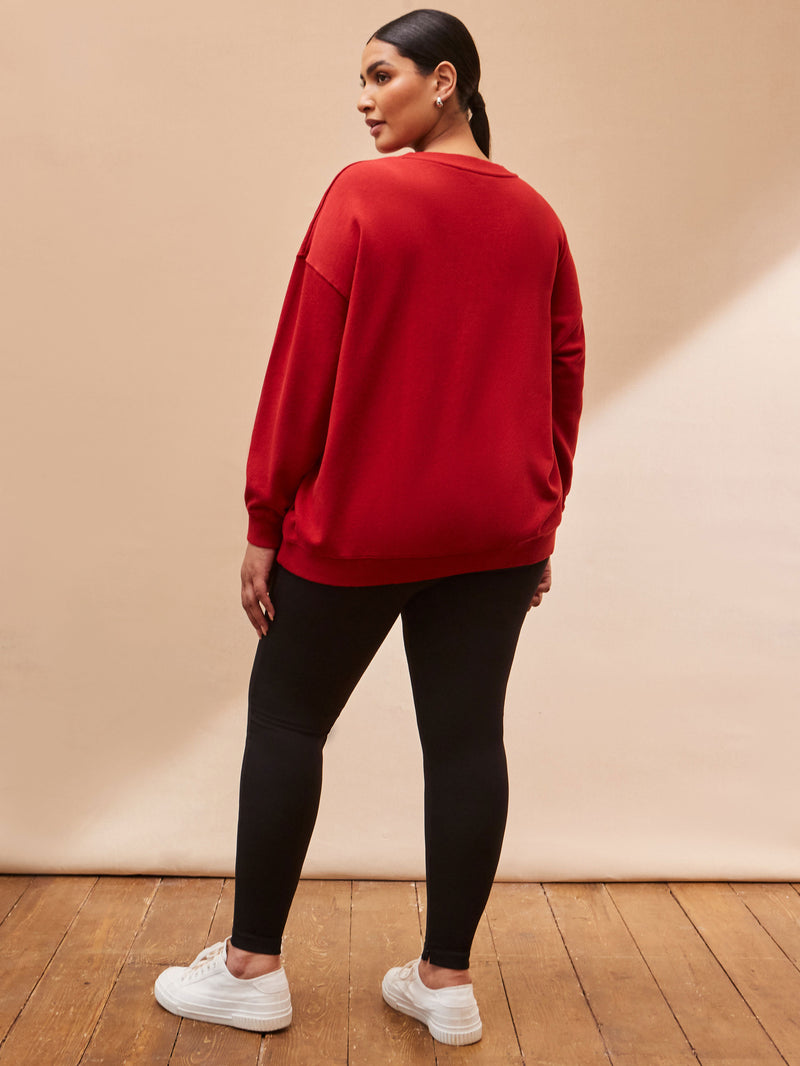 Red Oversized Live Sweatshirt
