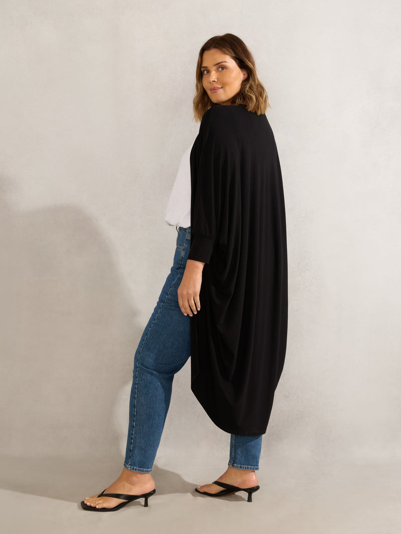 Black Longline Cardigan