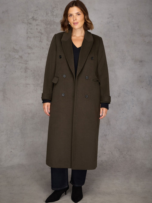 Olive Double Breasted Coat