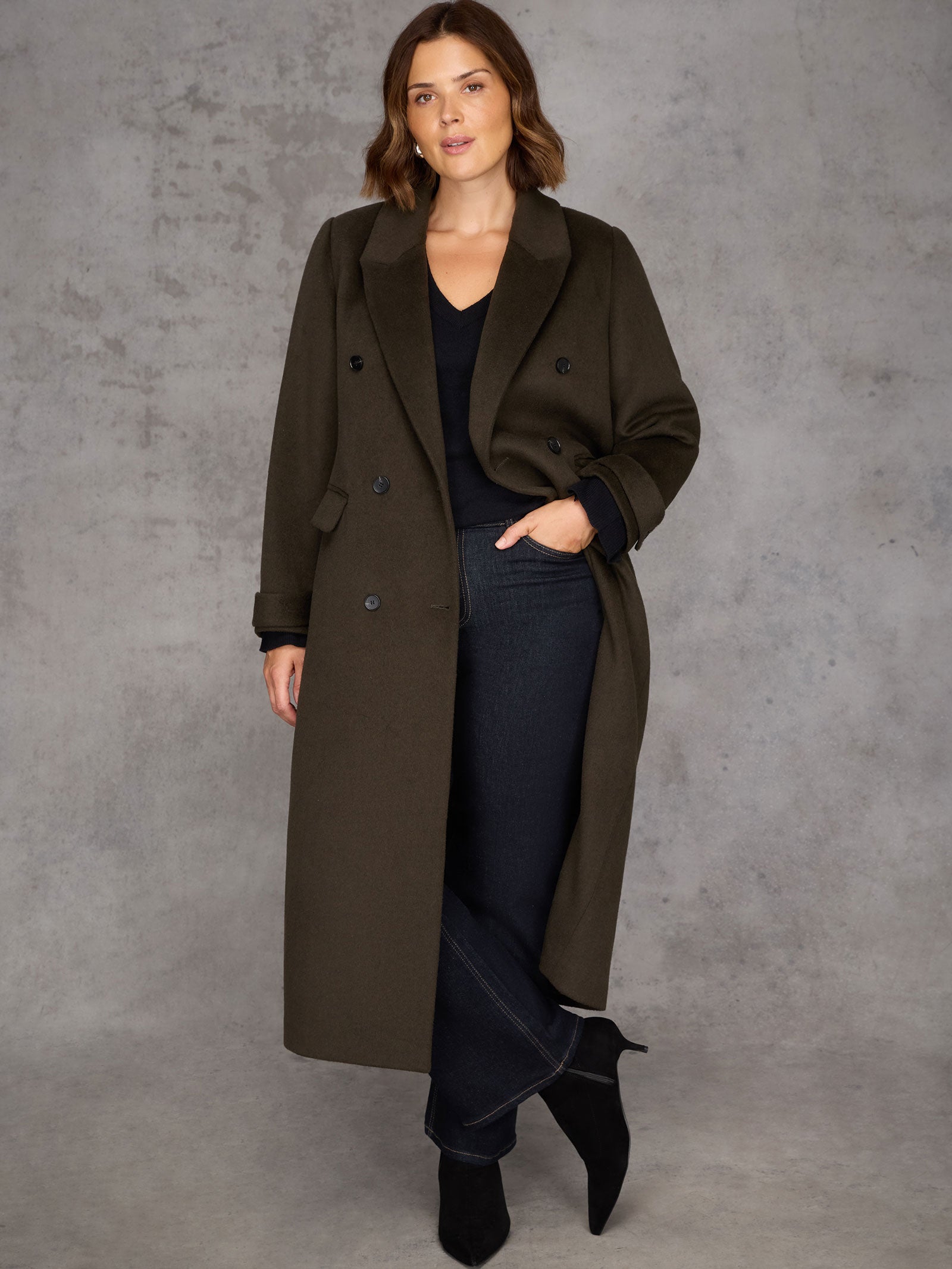 Olive Double Breasted Coat
