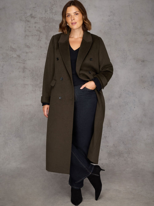 Olive Double Breasted Coat
