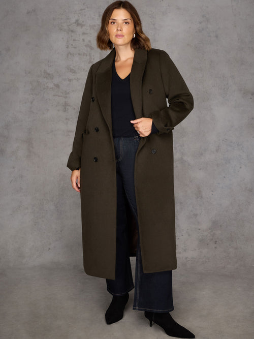 Olive Double Breasted Coat