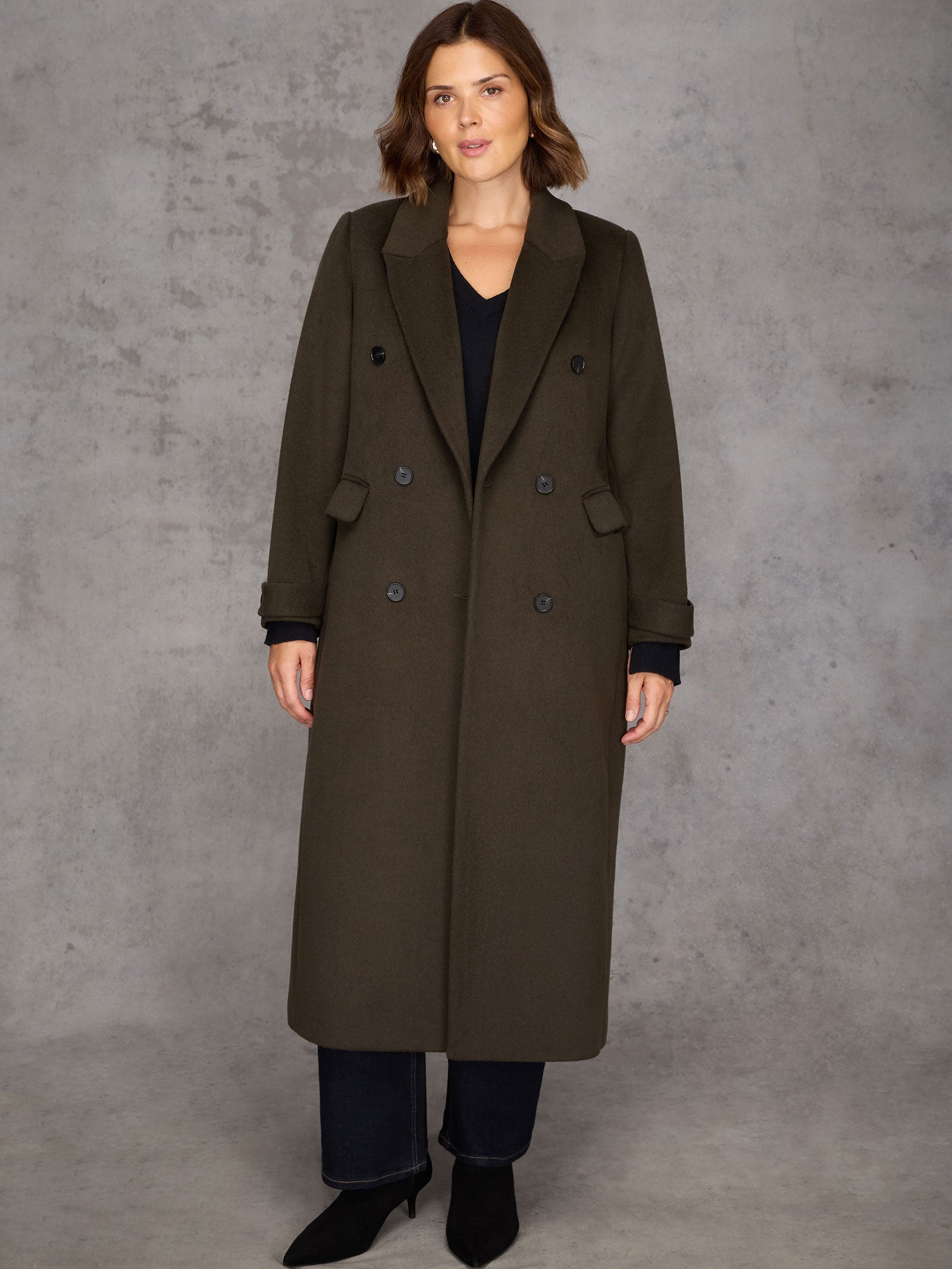 Olive Double Breasted Coat