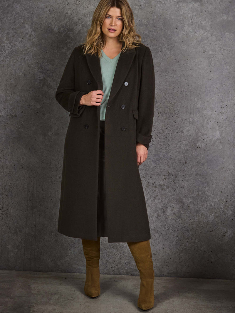 Olive Double Breasted Coat