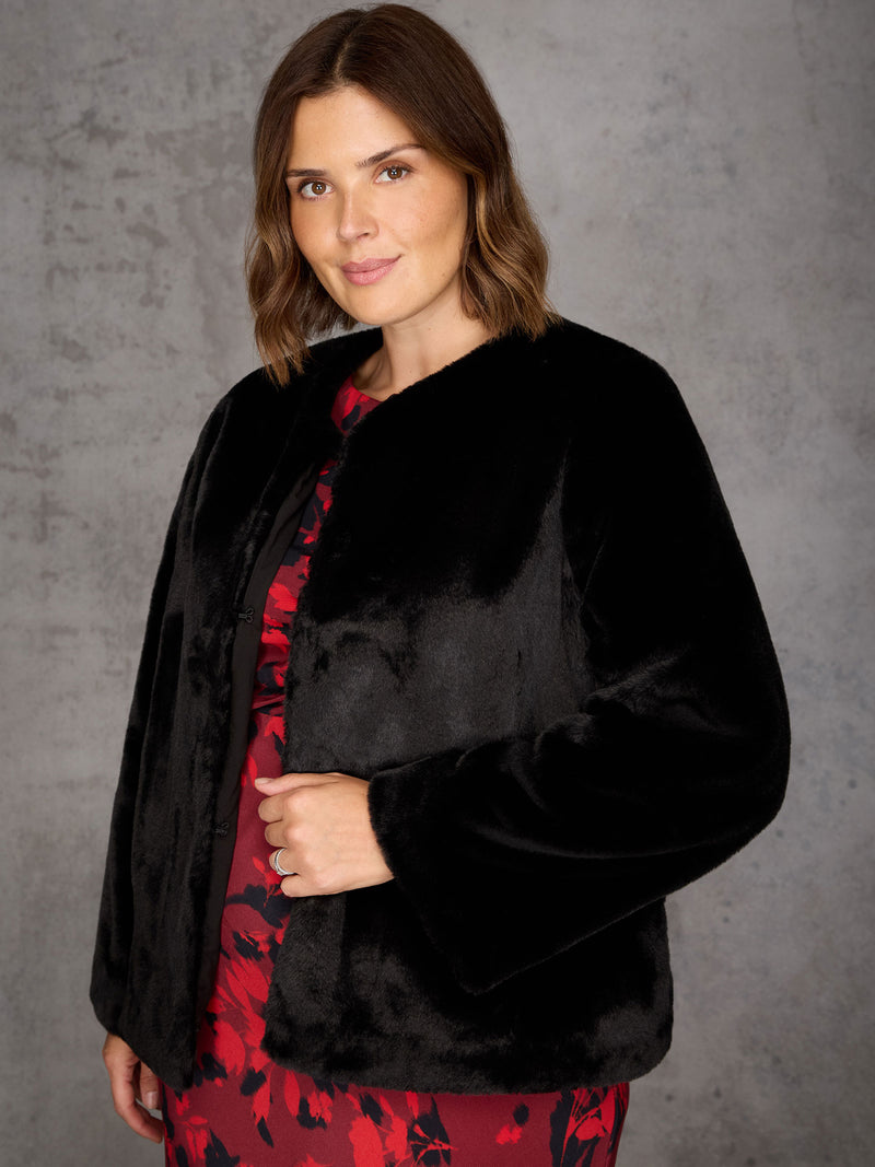 Black Faux Fur Jacket