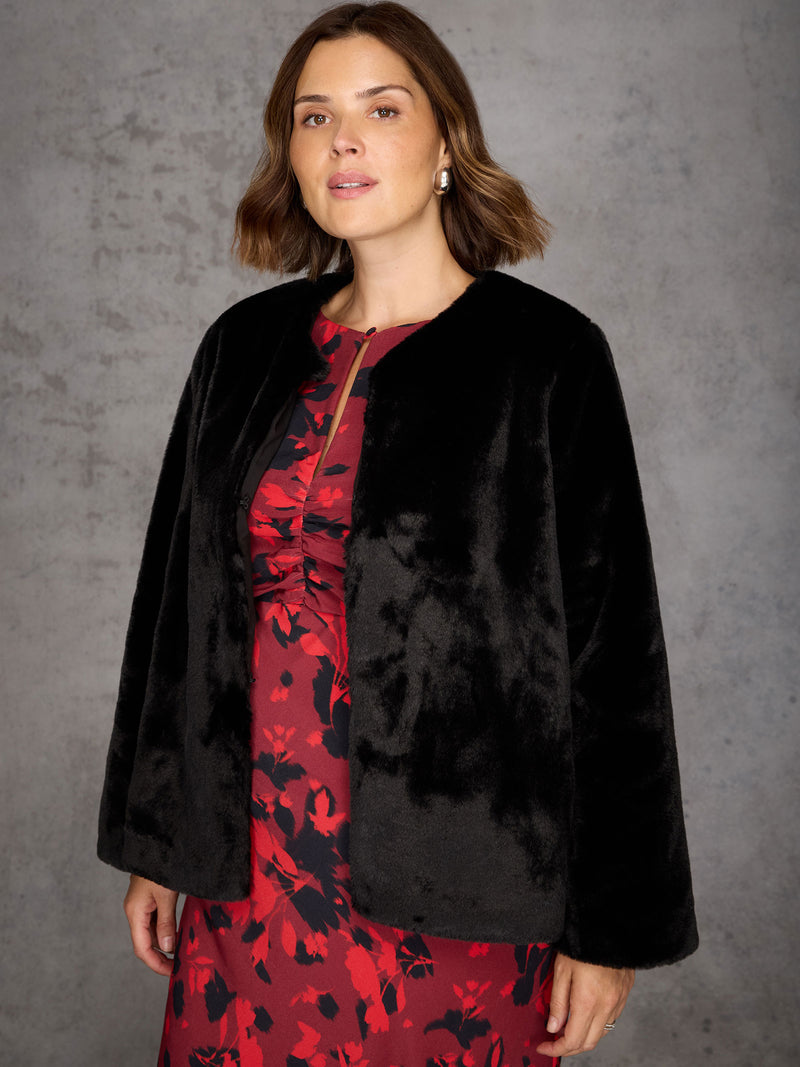Black Faux Fur Jacket