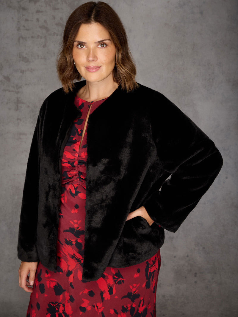 Black Faux Fur Jacket
