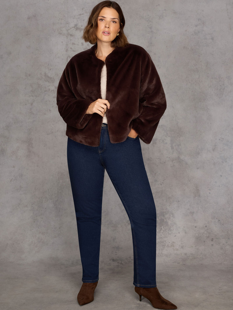 Brown Faux Fur Jacket