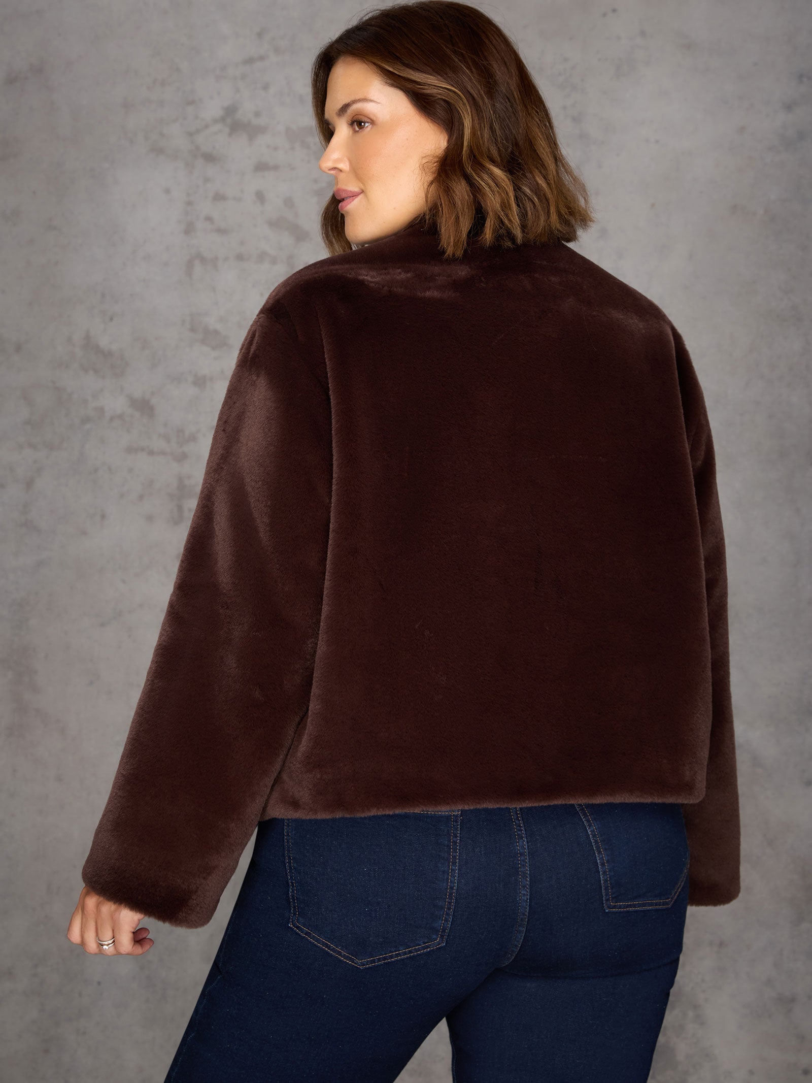 Brown Faux Fur Jacket