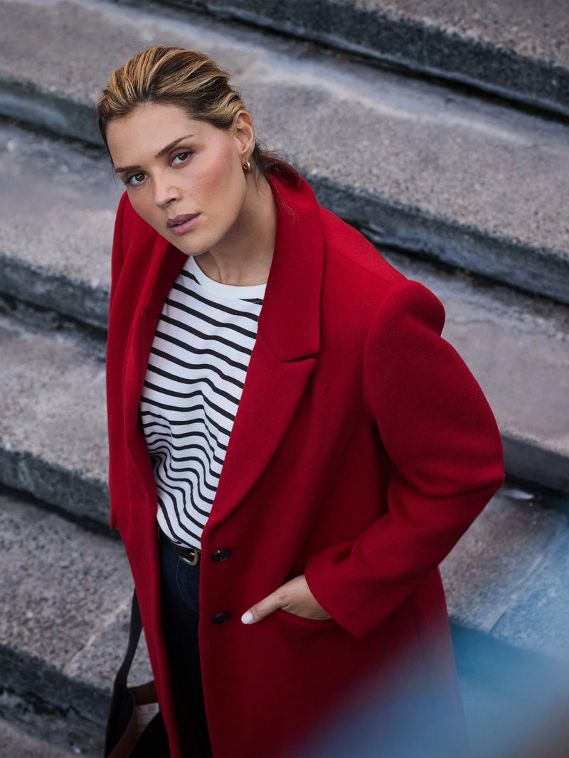 Red Wool Tailored Coat