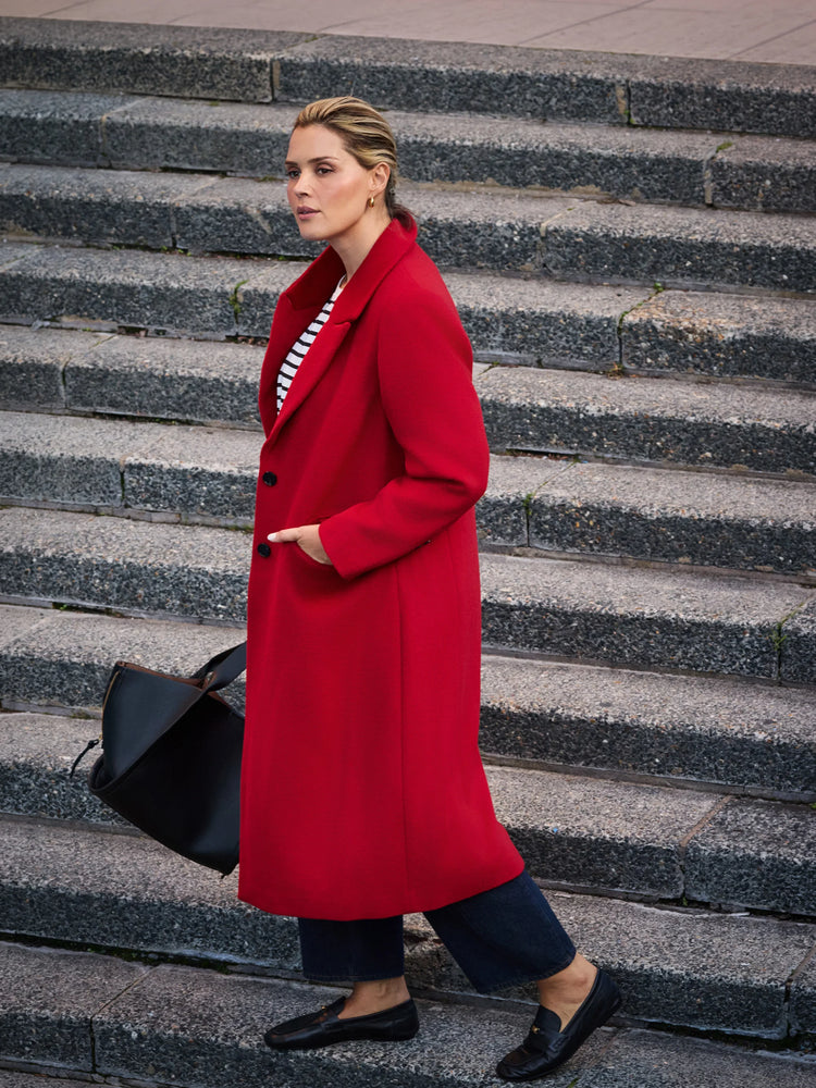 Red Wool Tailored Coat