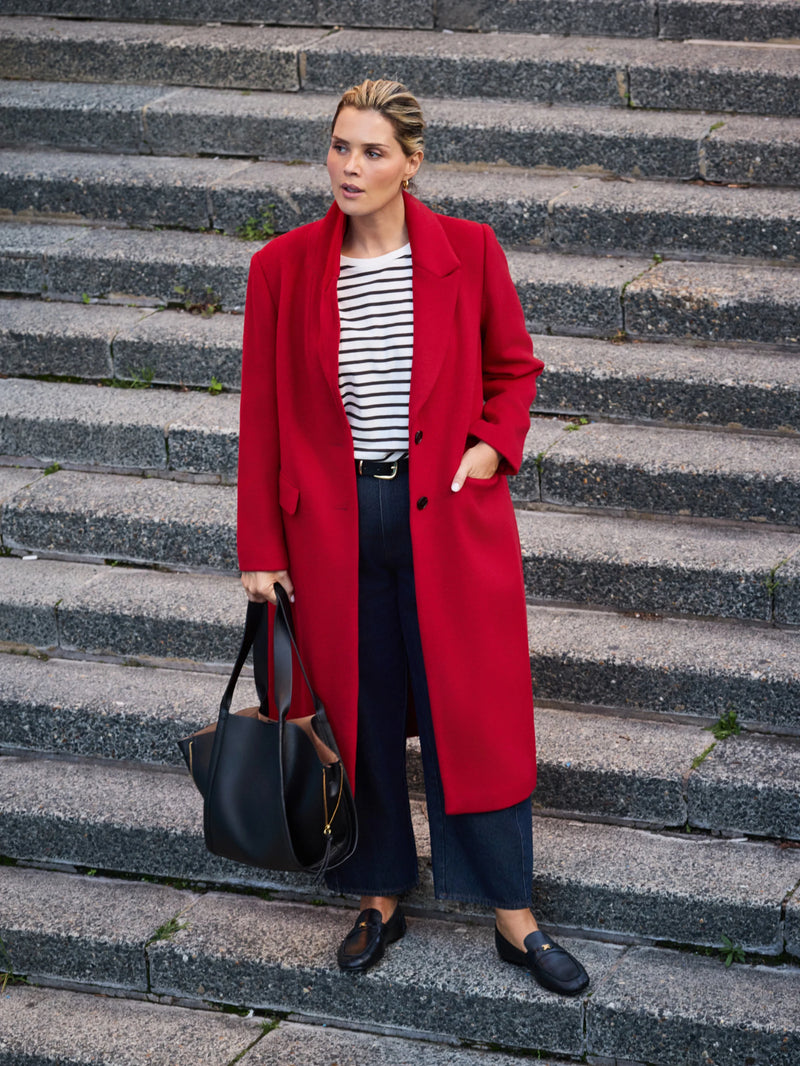 Red Wool Tailored Coat