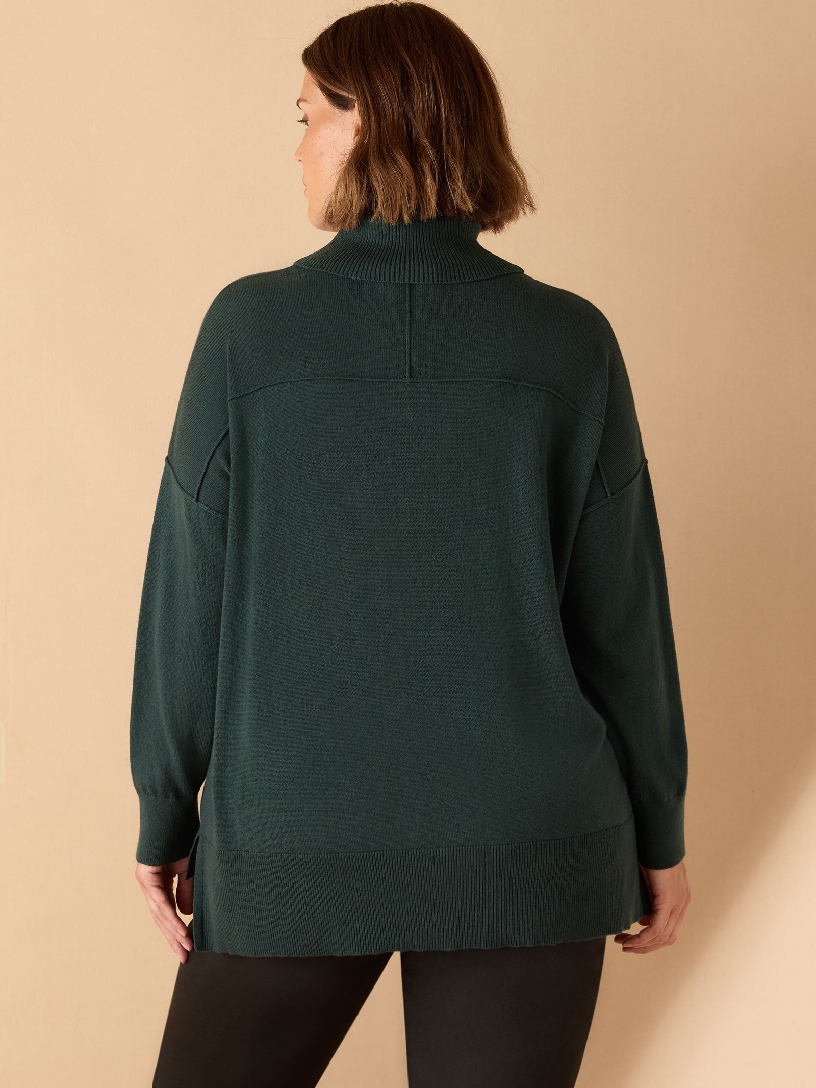 Deep Green Roll Neck Jumper