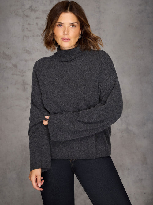 Grey Roll Neck Jumper