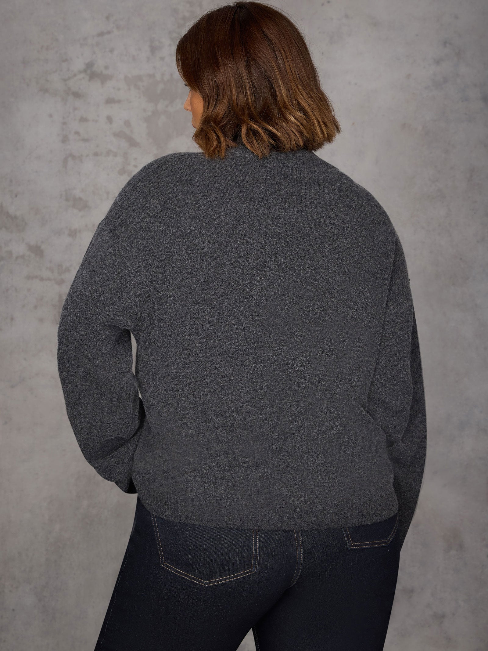 Grey Roll Neck Jumper