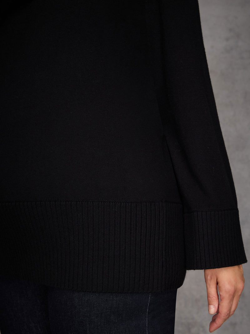 Black Polo Knit Jumper