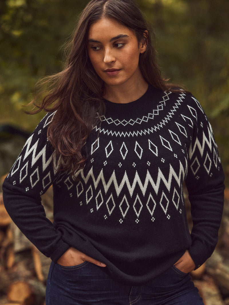 Black Fairisle Knit Jumper