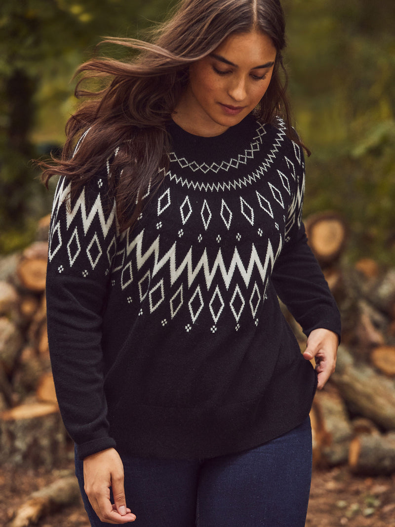 Black Fairisle Knit Jumper