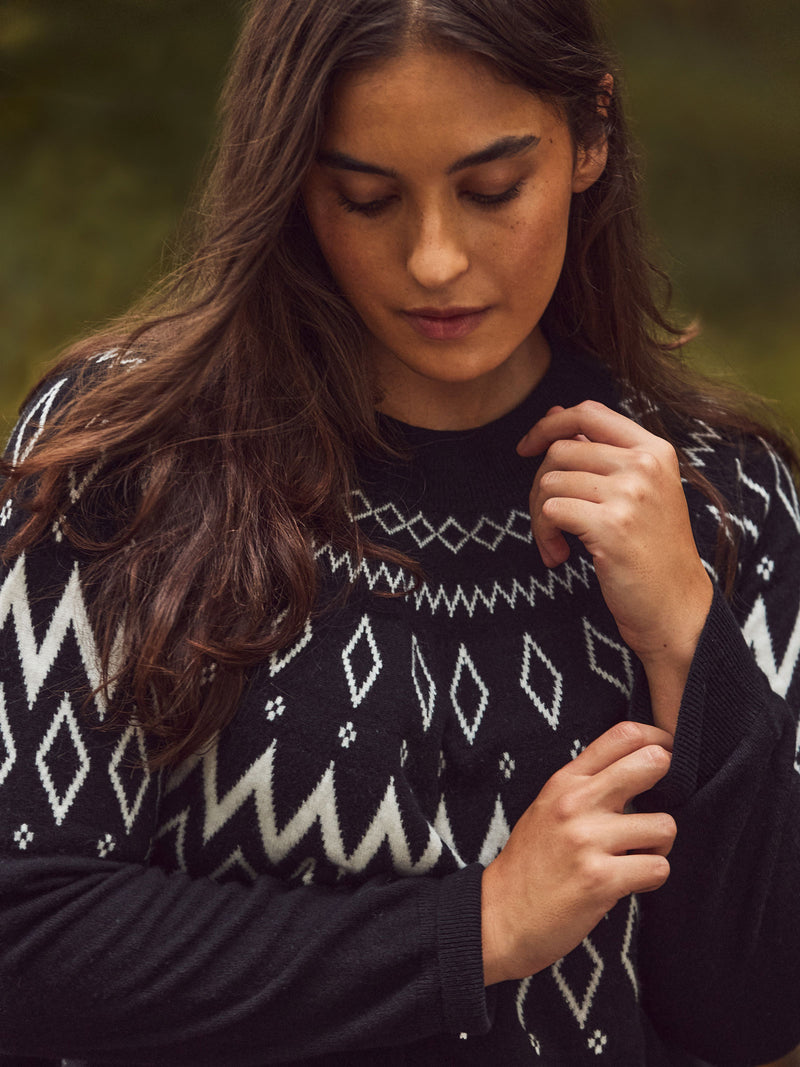 Black Fairisle Knit Jumper