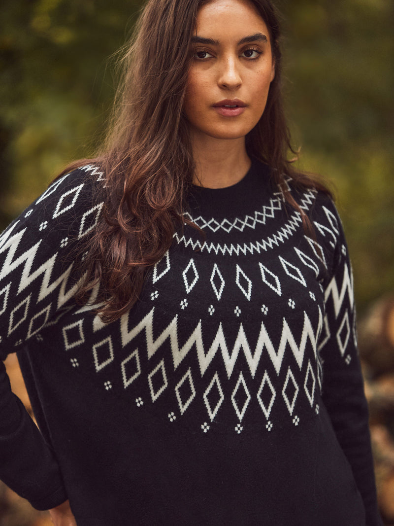 Black Fairisle Knit Jumper