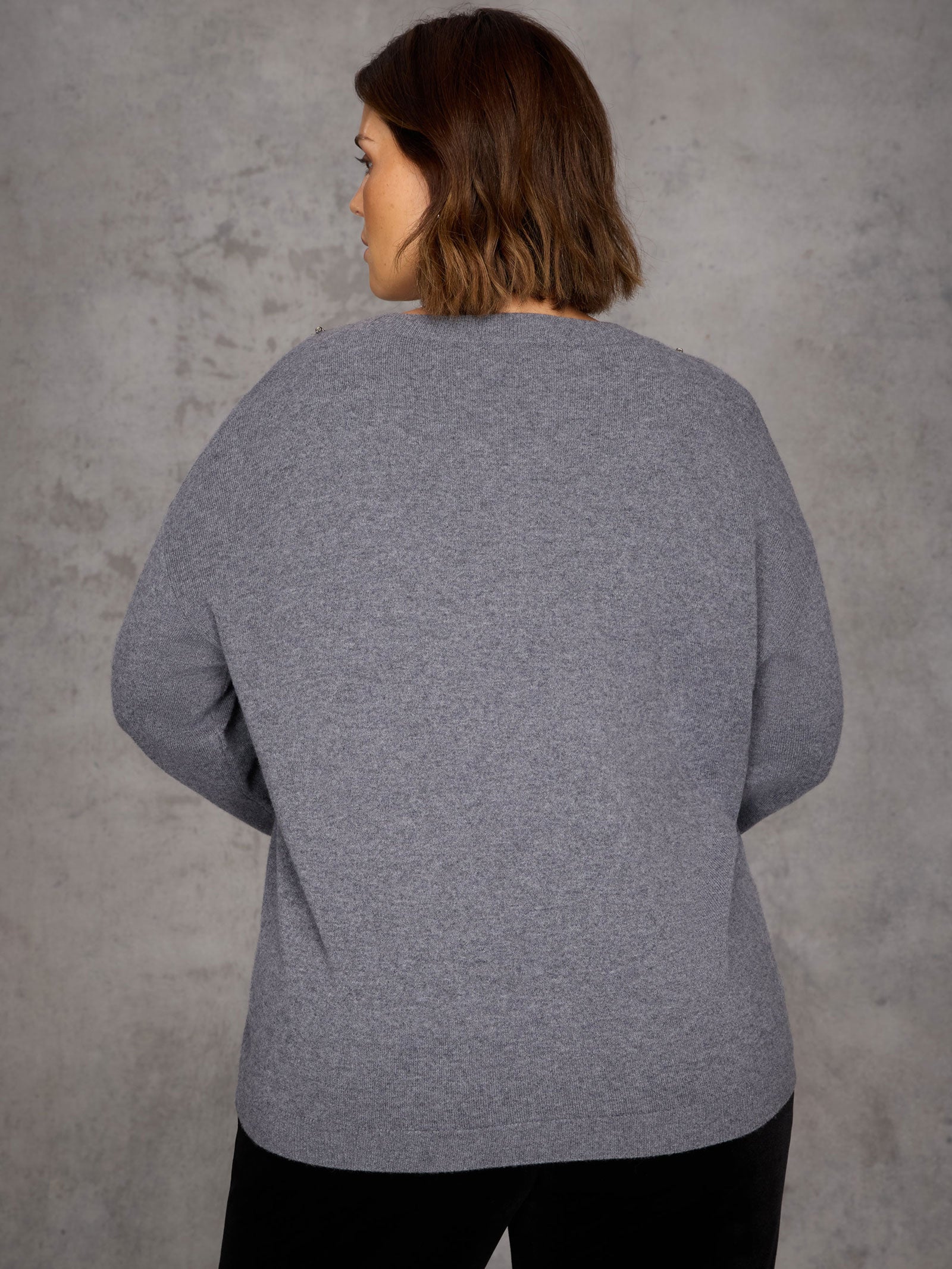 Grey Embellished Jumper
