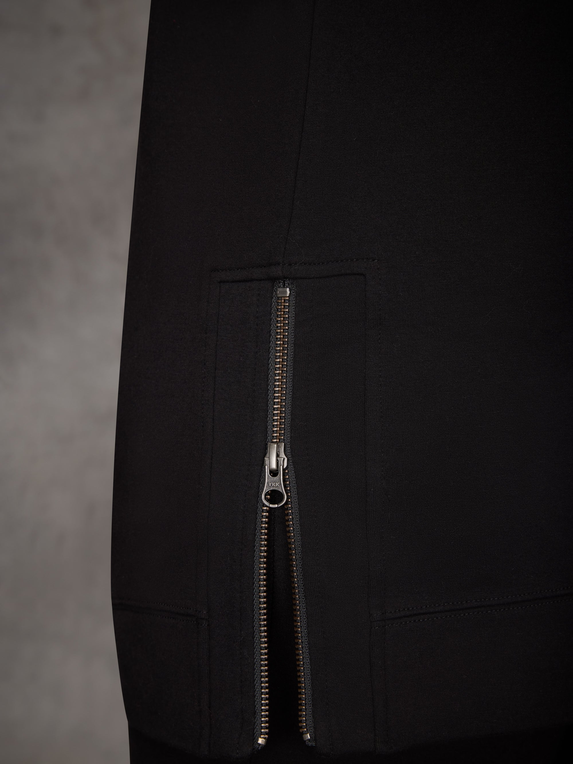 Black Side Zip Longline Sweatshirt