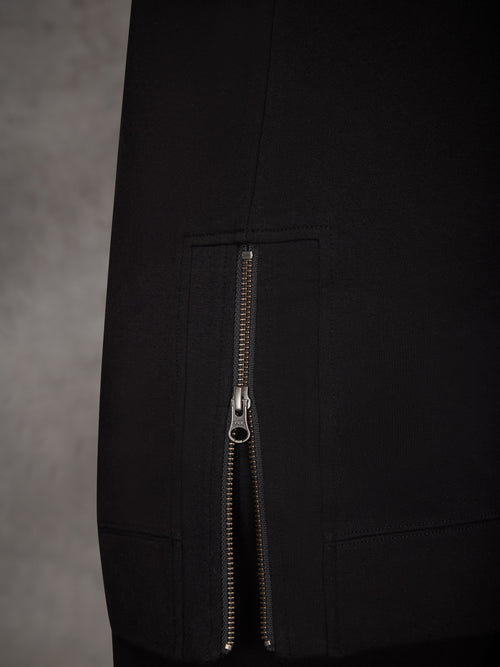 Black Side Zip Longline Sweatshirt