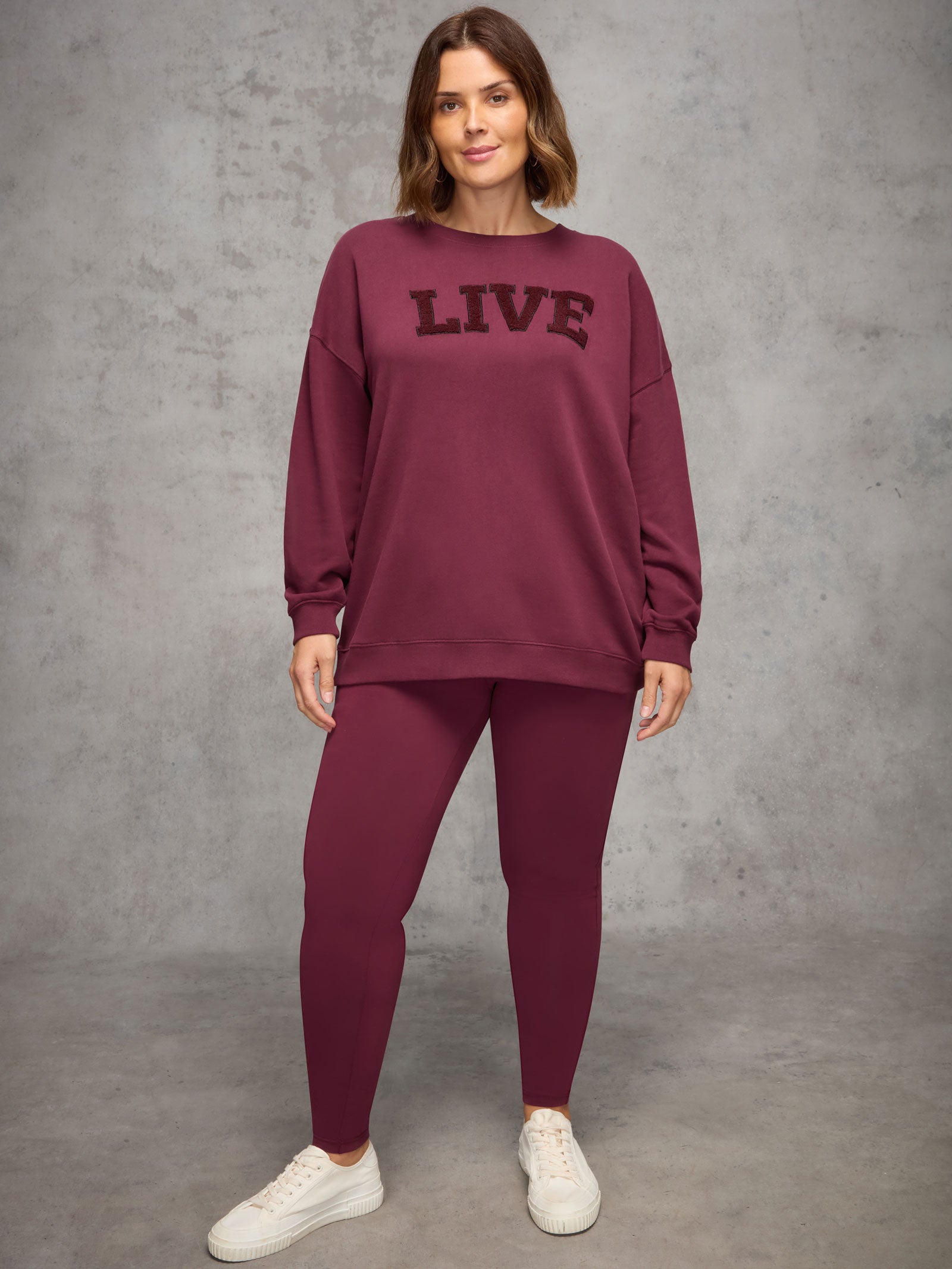 Burgundy Oversized Live Sweatshirt