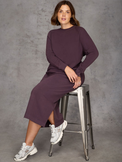 Purple Sweatshirt Dress