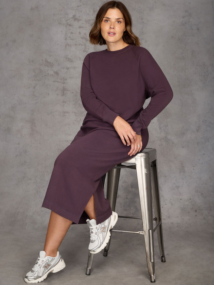 Purple Sweatshirt Dress