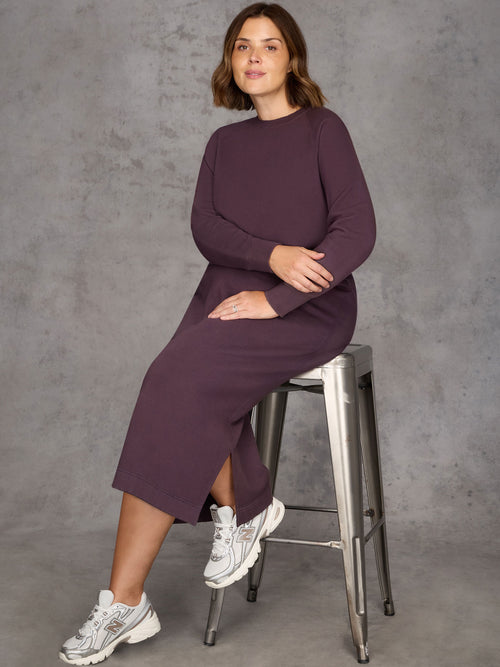 Purple Sweatshirt Dress