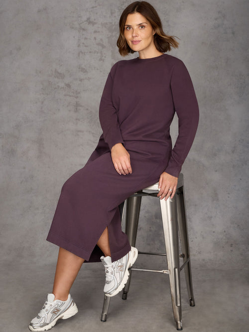 Purple Sweatshirt Dress