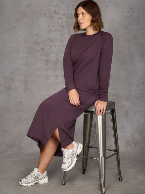 Purple Sweatshirt Dress