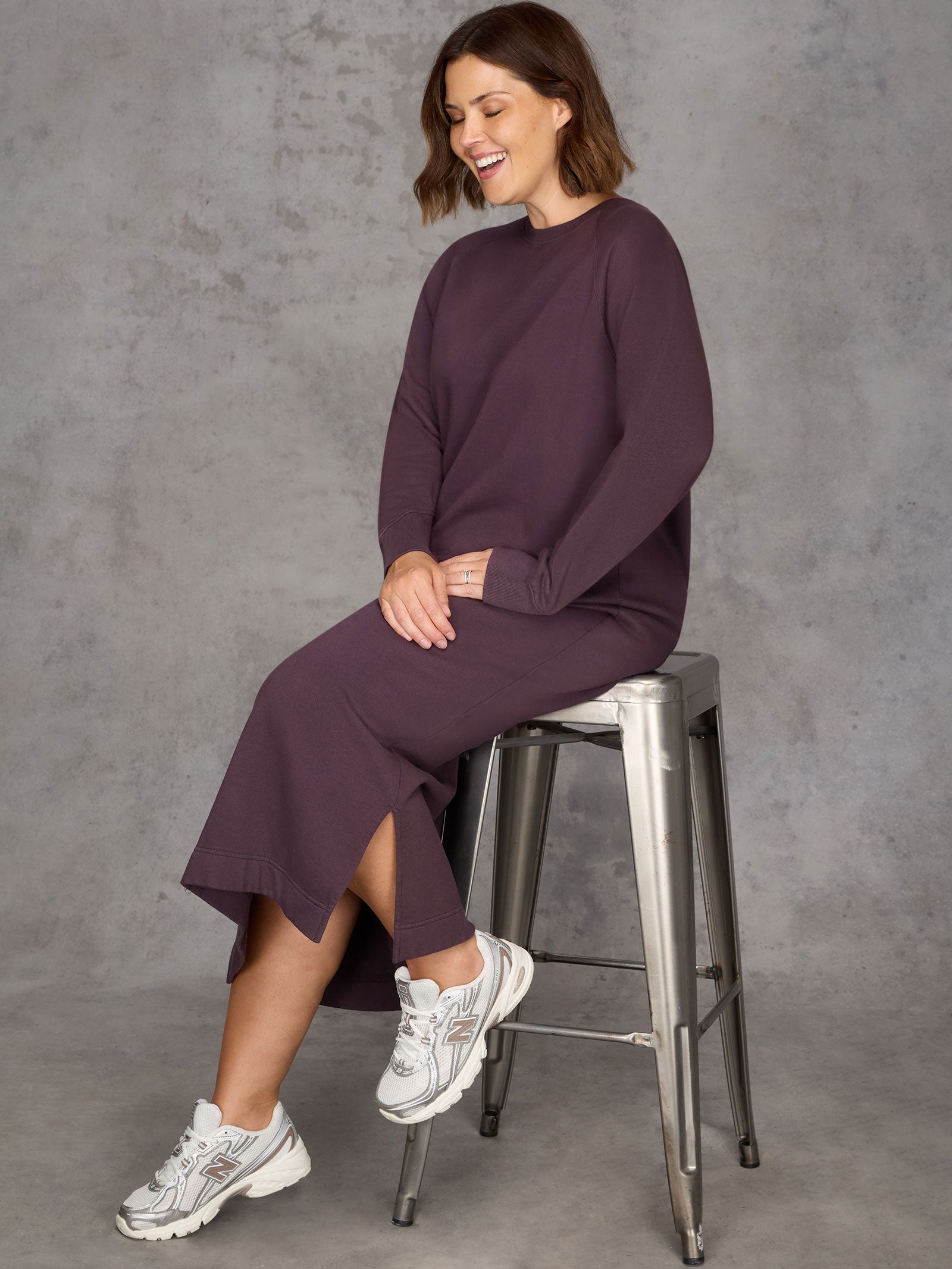 Purple Sweatshirt Dress
