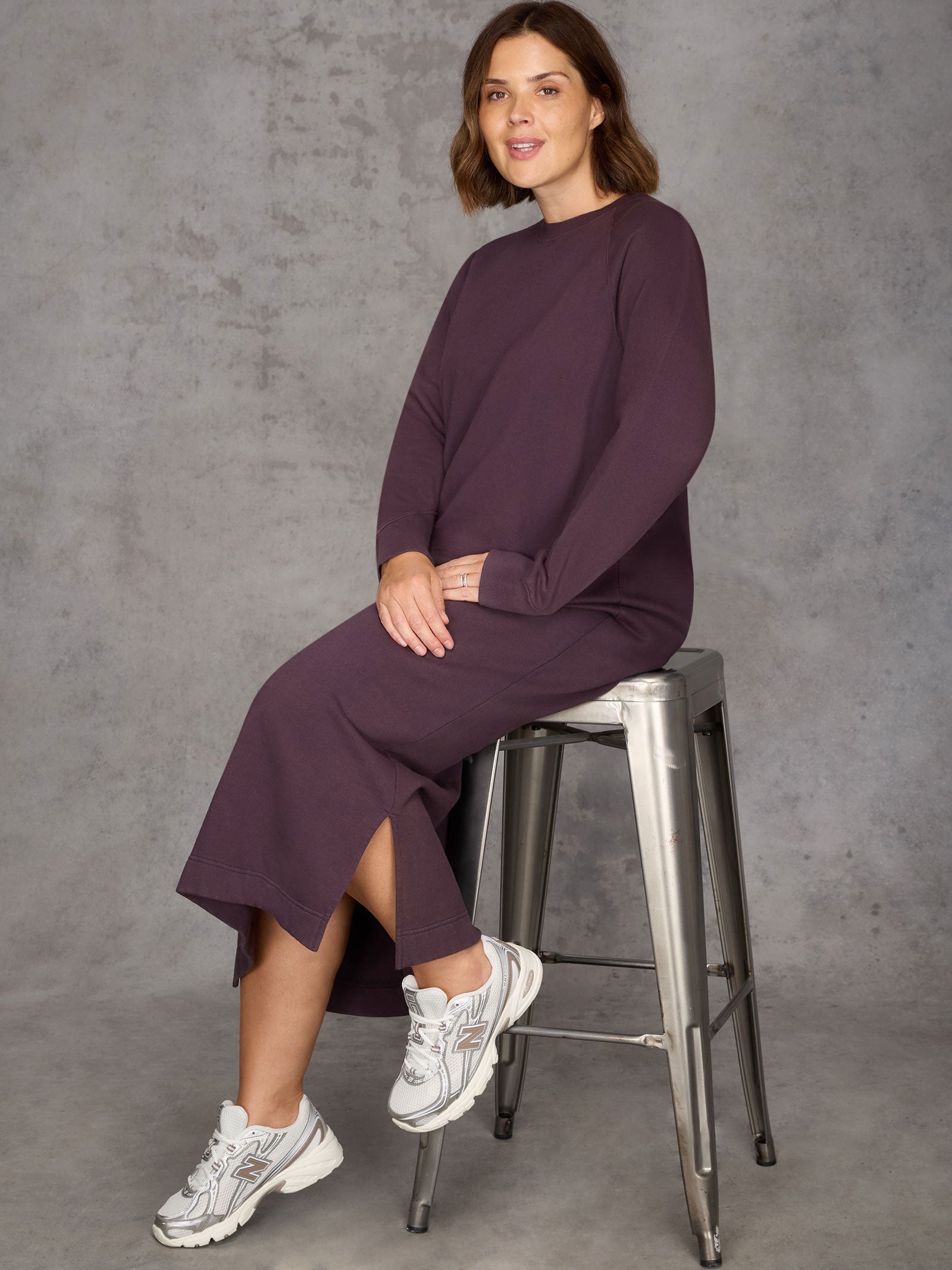 Purple Sweatshirt Dress