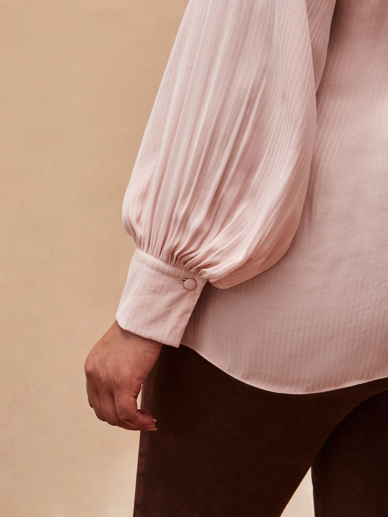 Blush Twist High Neck Blouse