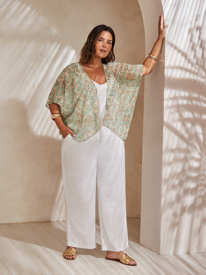 Multi Paisley Print Kimono