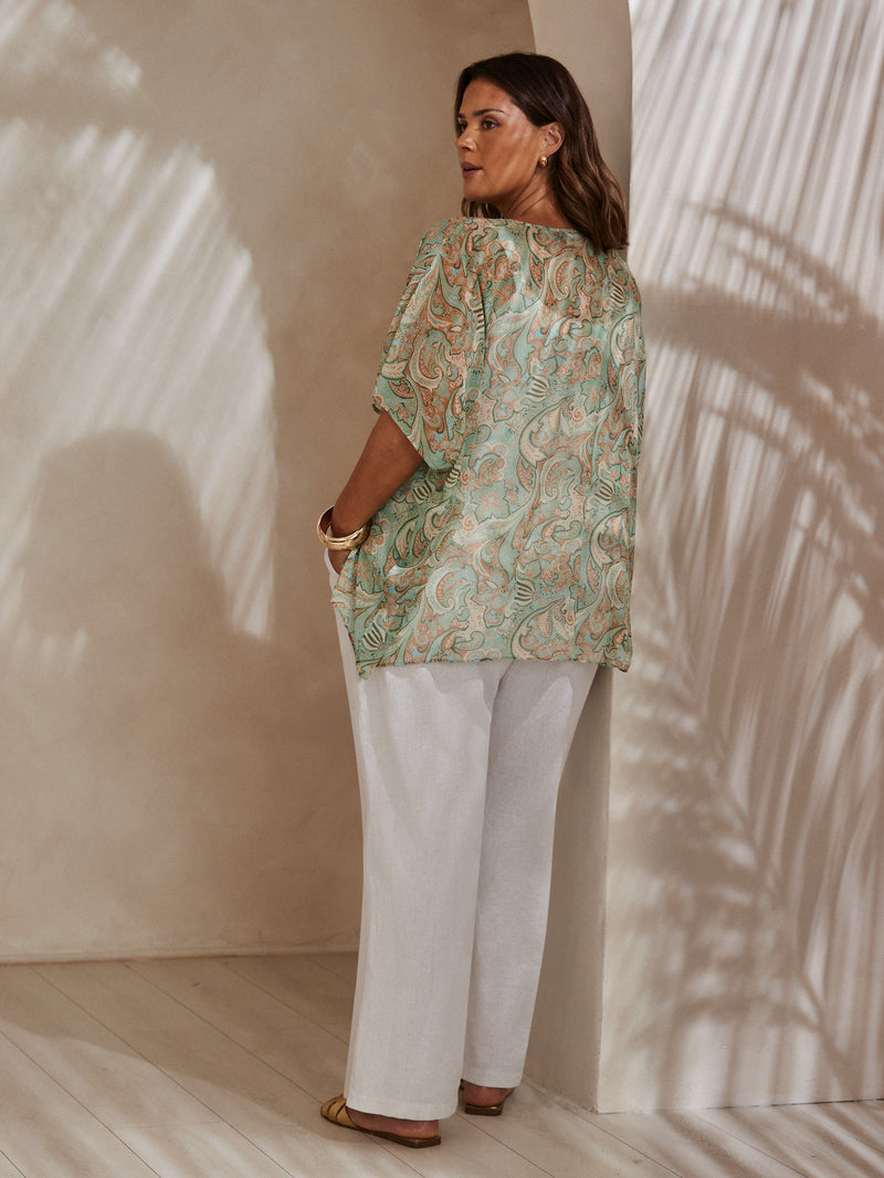 Multi Paisley Print Kimono