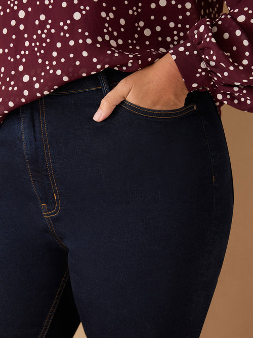 Blue Denim Straight Leg Jeans