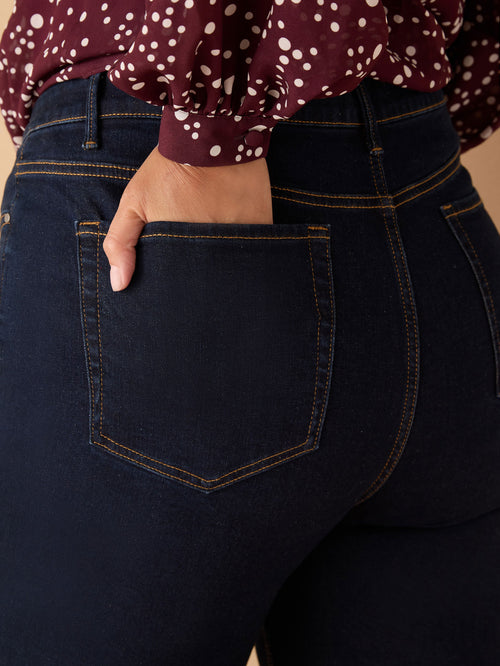 Blue Denim Straight Leg Jeans