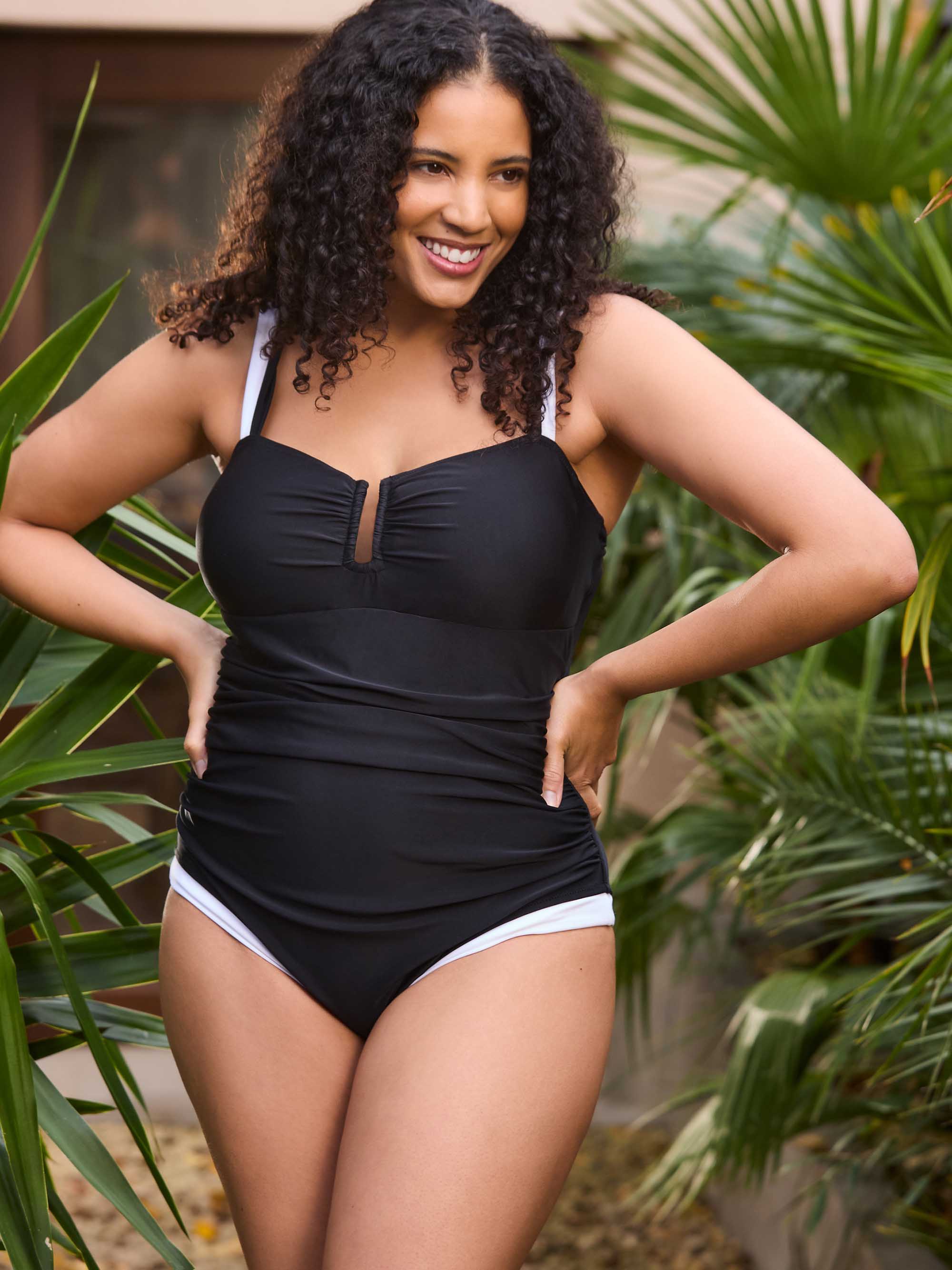 Black And White Contrast Swimsuit