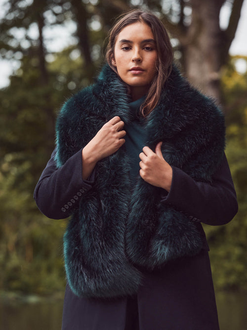 Green Faux Fur Scarf