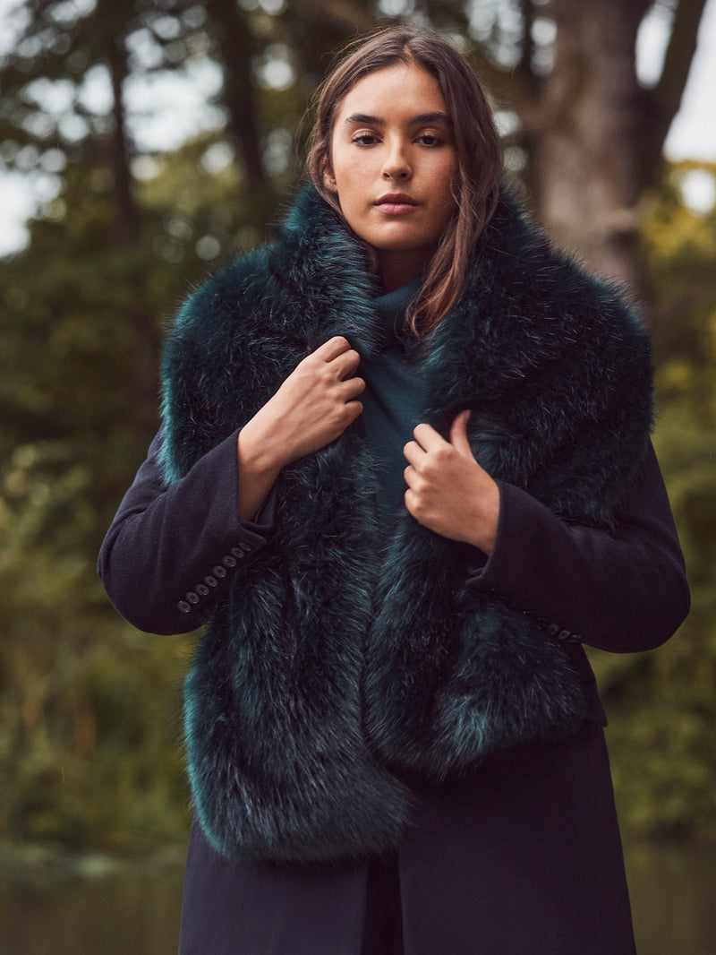 Green Faux Fur Scarf