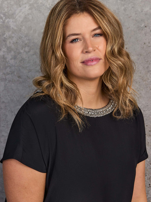 Black Embellished Neckline Top