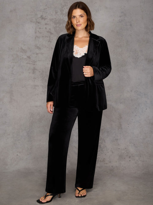 Black Velvet Wide Leg Trouser