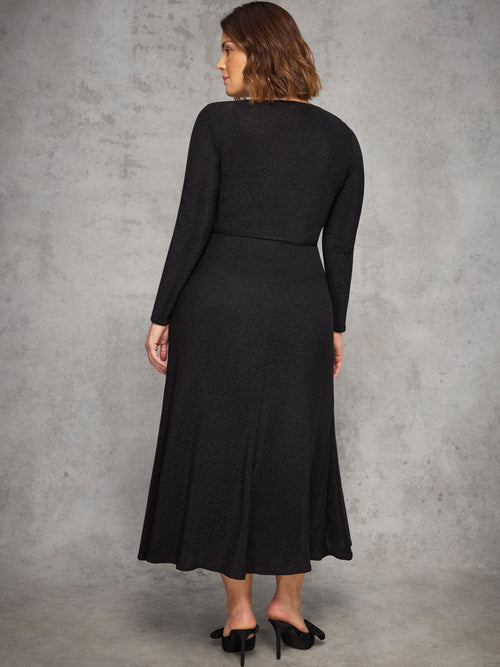 Black Ruched Jersey Dress